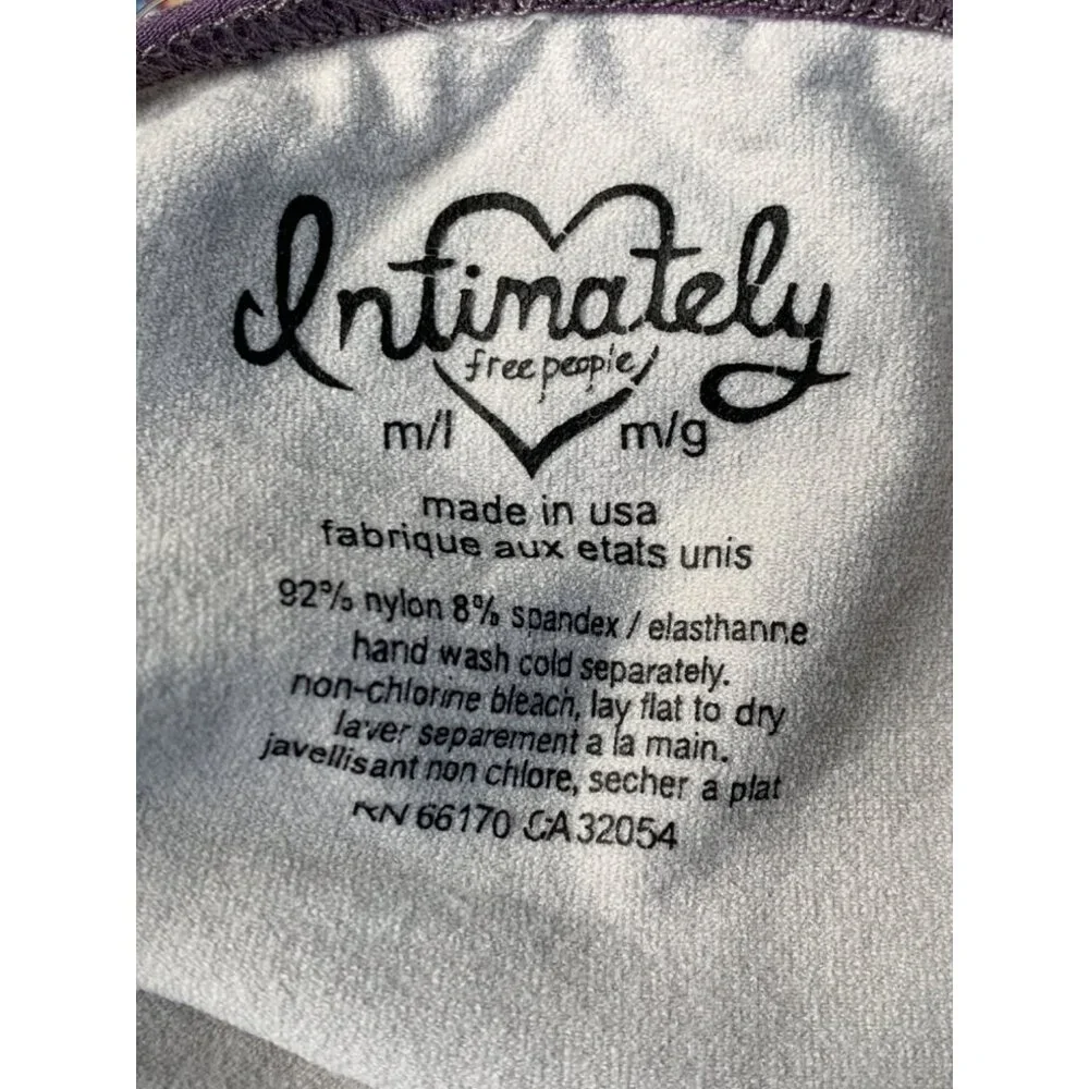 New Free People Intimately Crochet  Sun Dress M/L Violet Bodycon 8228 Mini - Picture 4 of 8